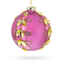 Load image into Gallery viewer, Enchanting Jeweled Pink Glass Ball Christmas Ornament