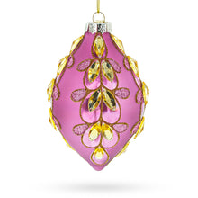 Load image into Gallery viewer, Radiant Pink Jeweled Glass Rhombus Finial Glass Christmas Ornament