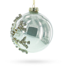 Load image into Gallery viewer, Silver Glitter Snowflake Glass Ball Christmas Ornament