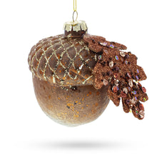 Load image into Gallery viewer, Acorn Rustic Glass Christmas Ornament