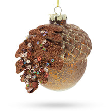 Load image into Gallery viewer, Acorn Rustic Glass Christmas Ornament
