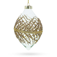 Load image into Gallery viewer, Golden Glitters on Clear Glass Radiant Glass Christmas Ornament