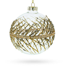 Load image into Gallery viewer, Golden Glitters on Clear Glass Ball Glass Christmas Ornament