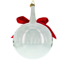 Load image into Gallery viewer, Large Santa with Christmas Tree with Red Bow Glass Ball Christmas Ornament 7 Inches