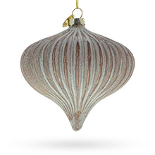 Load image into Gallery viewer, Ribbed Matte Onion Sophisticated Glass Christmas Ornament