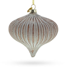 Load image into Gallery viewer, Ribbed Matte Onion Sophisticated Glass Christmas Ornament