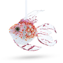 Load image into Gallery viewer, Beaded Blue Coral Reef Fish Glass Christmas Ornament