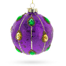 Load image into Gallery viewer, Jeweled-Accent Purple Ball Glass Ball Christmas Ornament