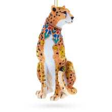 Load image into Gallery viewer, Regal Cheetah Glass Christmas Ornament