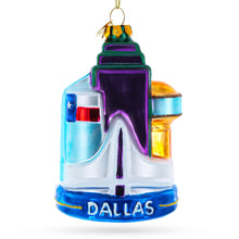 Load image into Gallery viewer, Landmarks of Dallas, Texas Glass Christmas Ornament