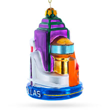 Load image into Gallery viewer, Landmarks of Dallas, Texas Glass Christmas Ornament