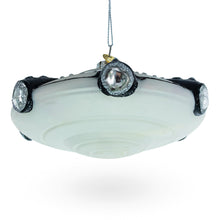 Load image into Gallery viewer, Intriguing UFO/ Alien Spaceship Glass Christmas Ornament