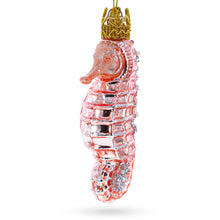 Load image into Gallery viewer, Pink Seahorse Glass Christmas Ornament