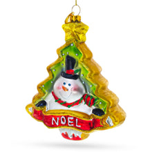 Load image into Gallery viewer, Snowman NOEL Christmas Tree Glass Ornament