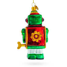 Load image into Gallery viewer, Robot-Drummer Glass Christmas Ornament
