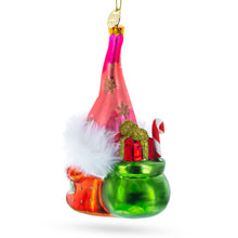 Load image into Gallery viewer, Gnome Carrying Gifts Glass Christmas Ornament