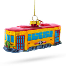 Load image into Gallery viewer, Vintage-Inspired Streetcar Glass Christmas Ornament