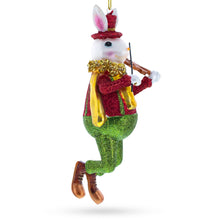 Load image into Gallery viewer, White Rabbit Alice's Adventures in Wonderland Glass Christmas Ornament