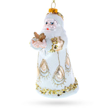 Load image into Gallery viewer, Santa in White Coat Glass Christmas Ornament