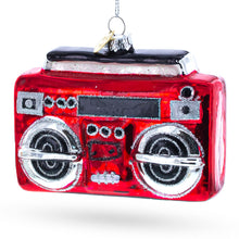 Load image into Gallery viewer, Retro Cassette Player Glass Christmas Ornament