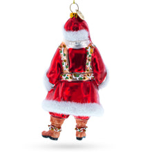 Load image into Gallery viewer, Classic Santa in Fur-Trimmed Coat Glass Christmas Ornament