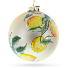 Load image into Gallery viewer, Lemons on a Tree Branch Glass Christmas Ornament