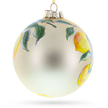 Load image into Gallery viewer, Lemons on a Tree Branch Glass Christmas Ornament