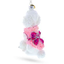 Load image into Gallery viewer, Poodle in Pink Costume Glass Christmas Ornament
