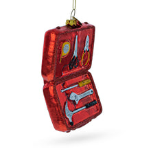 Load image into Gallery viewer, Handyman with Toolbox Glass Christmas Ornament