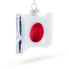 Load image into Gallery viewer, Waving Flag of Japan Glass Christmas Ornament