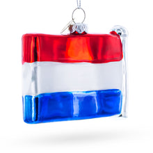 Load image into Gallery viewer, Waving Flag of Netherlands Glass Christmas Ornament