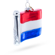 Load image into Gallery viewer, Waving Flag of Netherlands Glass Christmas Ornament