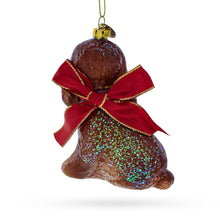 Load image into Gallery viewer, Glittery Spaniel Dog Glass Christmas Ornament