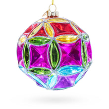 Load image into Gallery viewer, Faceted Design Vibrant Geometric Glass Christmas Ornament