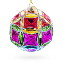 Load image into Gallery viewer, Faceted Design Vibrant Geometric Glass Christmas Ornament