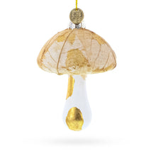 Load image into Gallery viewer, Gold Glitter Mushroom Glass Christmas Ornament