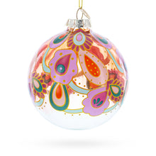 Load image into Gallery viewer, Bohemian Paisley Design Floral Glass Ball Christmas Ornament