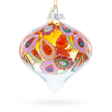 Load image into Gallery viewer, Paisley Design Teardrop Finial Glass Christmas Ornament