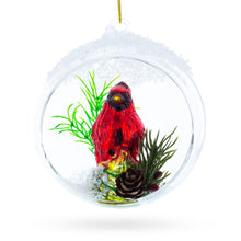 Load image into Gallery viewer, Red Cardinal Bird Encased in Glass Ball Christmas Ornament