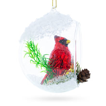 Load image into Gallery viewer, Red Cardinal Bird Encased in Glass Ball Christmas Ornament