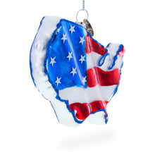 Load image into Gallery viewer, United States Flag on Map Glass Christmas Ornament