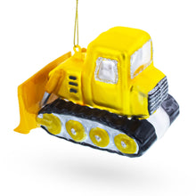 Load image into Gallery viewer, Bulldozer with Front Blade Glass Christmas Ornament