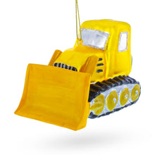 Load image into Gallery viewer, Bulldozer with Front Blade Glass Christmas Ornament