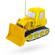 Load image into Gallery viewer, Bulldozer with Front Blade Glass Christmas Ornament