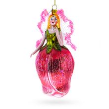 Load image into Gallery viewer, Enchanting Fairy in a Rose Dress Glass Christmas Ornament