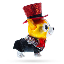 Load image into Gallery viewer, Chihuahua in Top Hat Glass Christmas Ornament