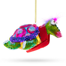 Load image into Gallery viewer, Mrs. Sea Turtle Glass Christmas Ornament