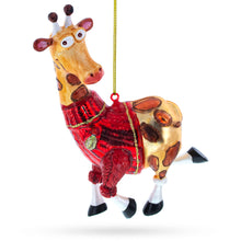 Load image into Gallery viewer, Stylish Giraffe Glass Christmas Ornament