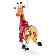 Load image into Gallery viewer, Stylish Giraffe Glass Christmas Ornament