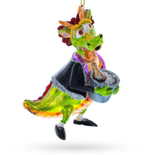 Load image into Gallery viewer, Dragon Clutching Champagne Glass Christmas Ornament